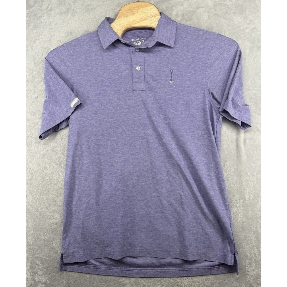 Straight Down Polo Shirt Peformance Strech‎ Purple Carmel CC Men's Size M